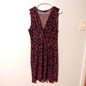 Stitch Fix Hailey 23 Blue and Red Floral Seanna Faux Wrap Knit Dress Size XXL